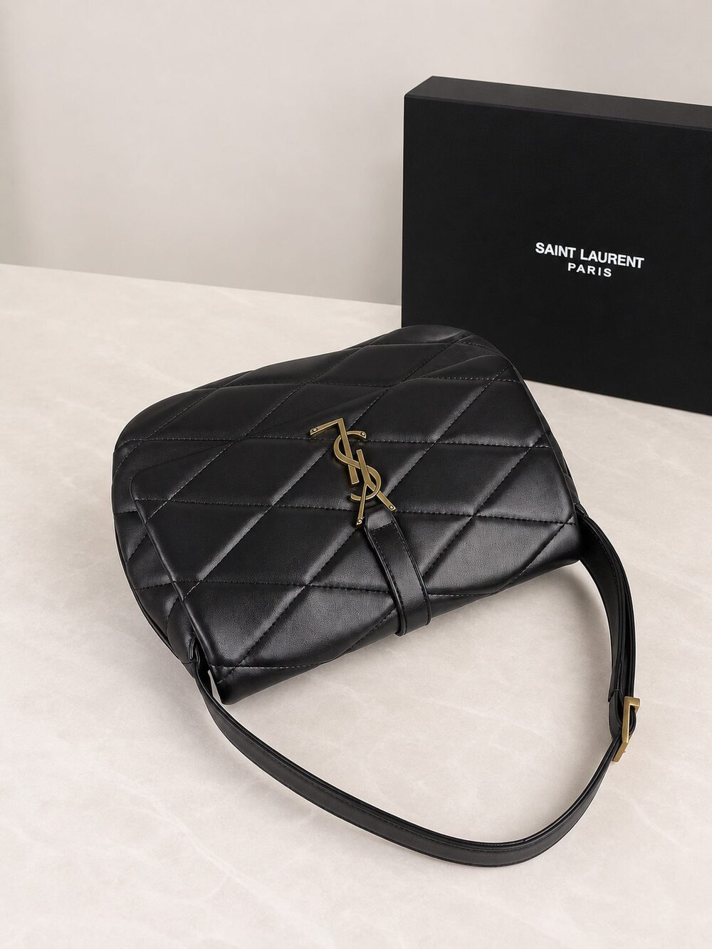 Yves Saint Laurent Quilted Jamie Shoulder Purse in Black with Gold Hardware - Picture 3 of 9